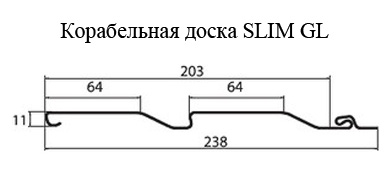 Размеры сайдинга Корабельная доска SLIM